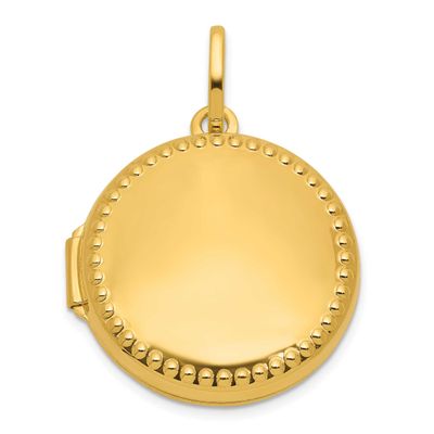 Border 20mm Round Locket 14k Gold Polished, MPN: XL884, UPC: