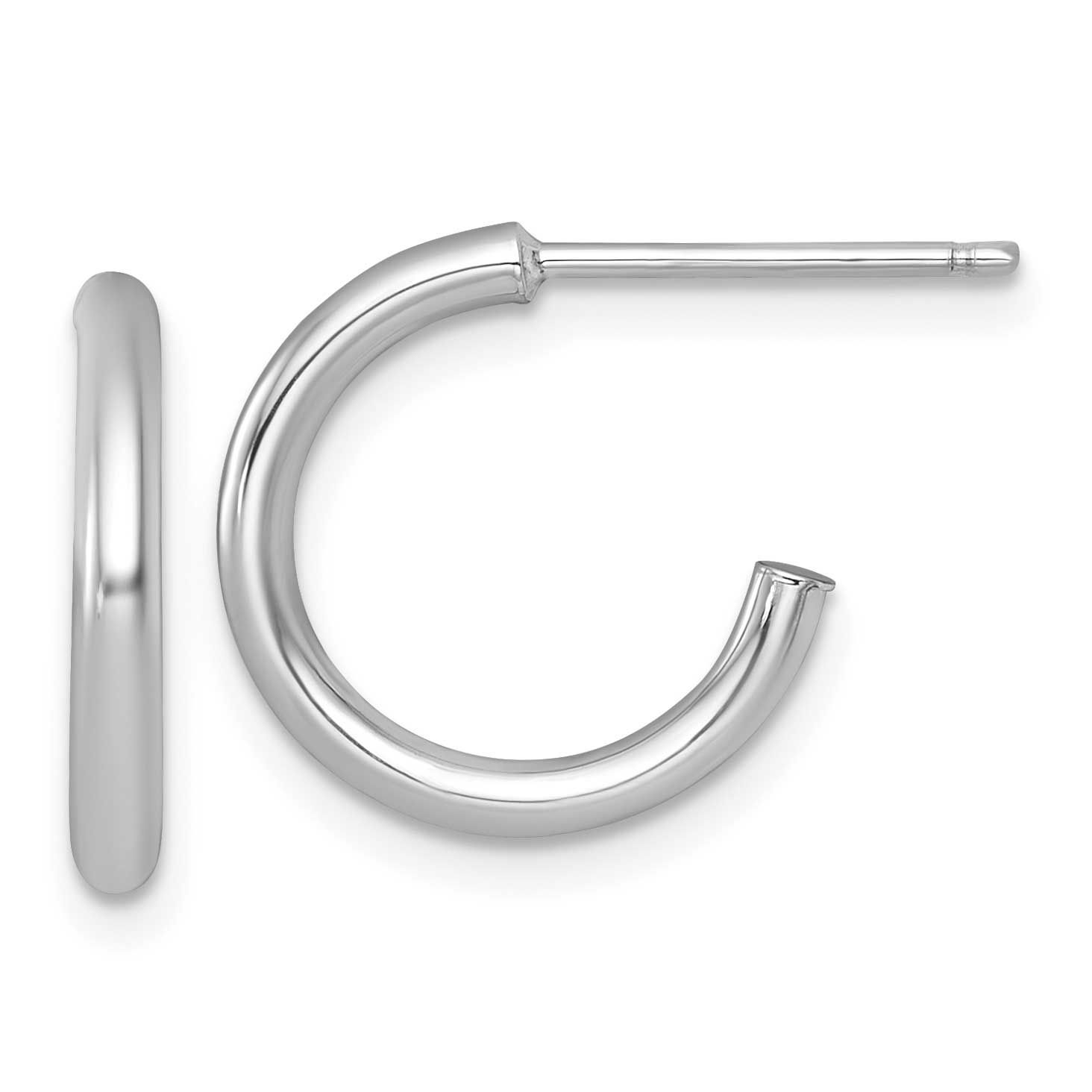 2.0 x 15mm Polished Post Hoop Earrings 14k White Gold, MPN: TF2502W, UPC:
