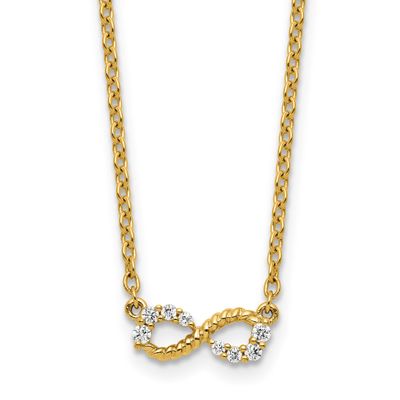 Beaded Diamond Infinity Necklace 14k Gold Polished, MPN: PM10783-013-YAA, UPC: