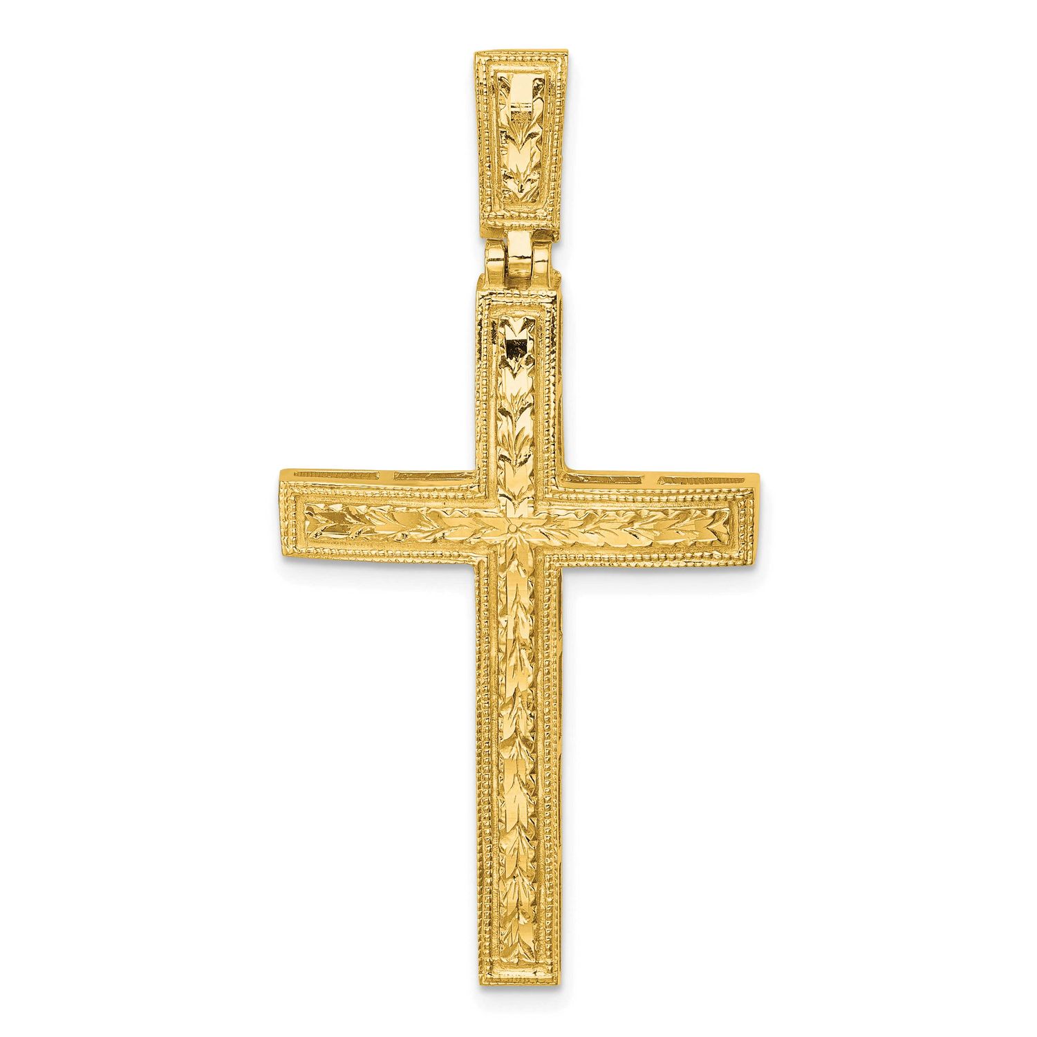 Diamond-Cut Fancy Cross Pendant 14k Gold Polished, MPN: K10079, UPC: