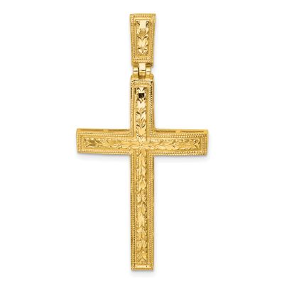 Diamond-Cut Fancy Cross Pendant 14k Gold Polished, MPN: K10079, UPC:
