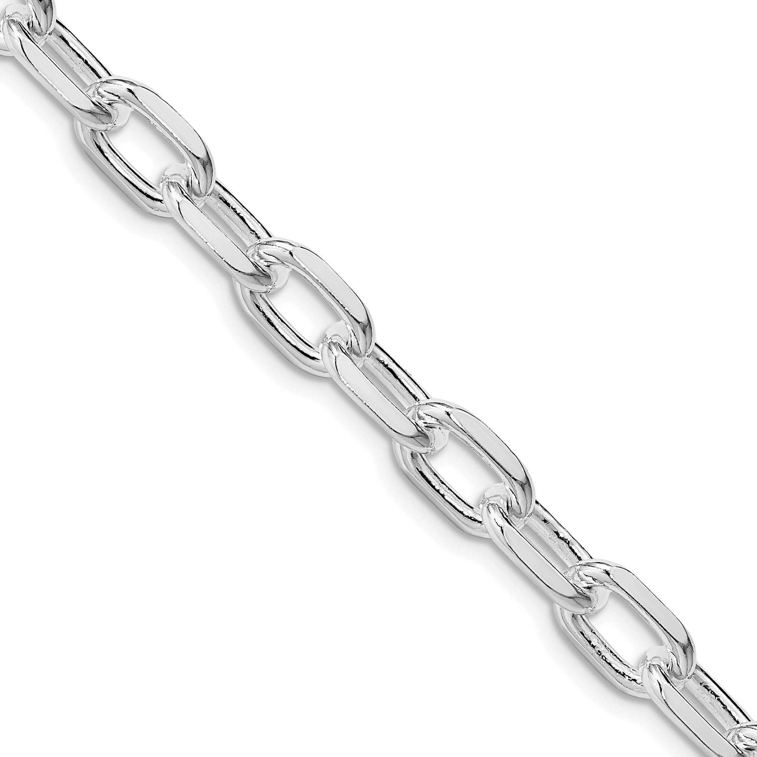 7.5mm Diamond-Cut Long Link Cable Chain 18 Inch Sterling Silver Rhodium-Plated, MPN: QAR200R-18, UP…