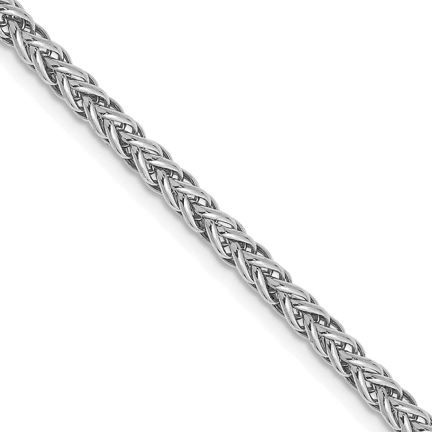 2.6mm Semi-Solid 3-Wire Wheat Chain 16 Inch 14k White Gold, MPN: BC77W-16, UPC: