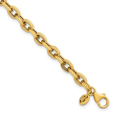 Textured 7.5 Inch Bracelet 14k Gold Polished, MPN: SF3141-7.5, UPC: