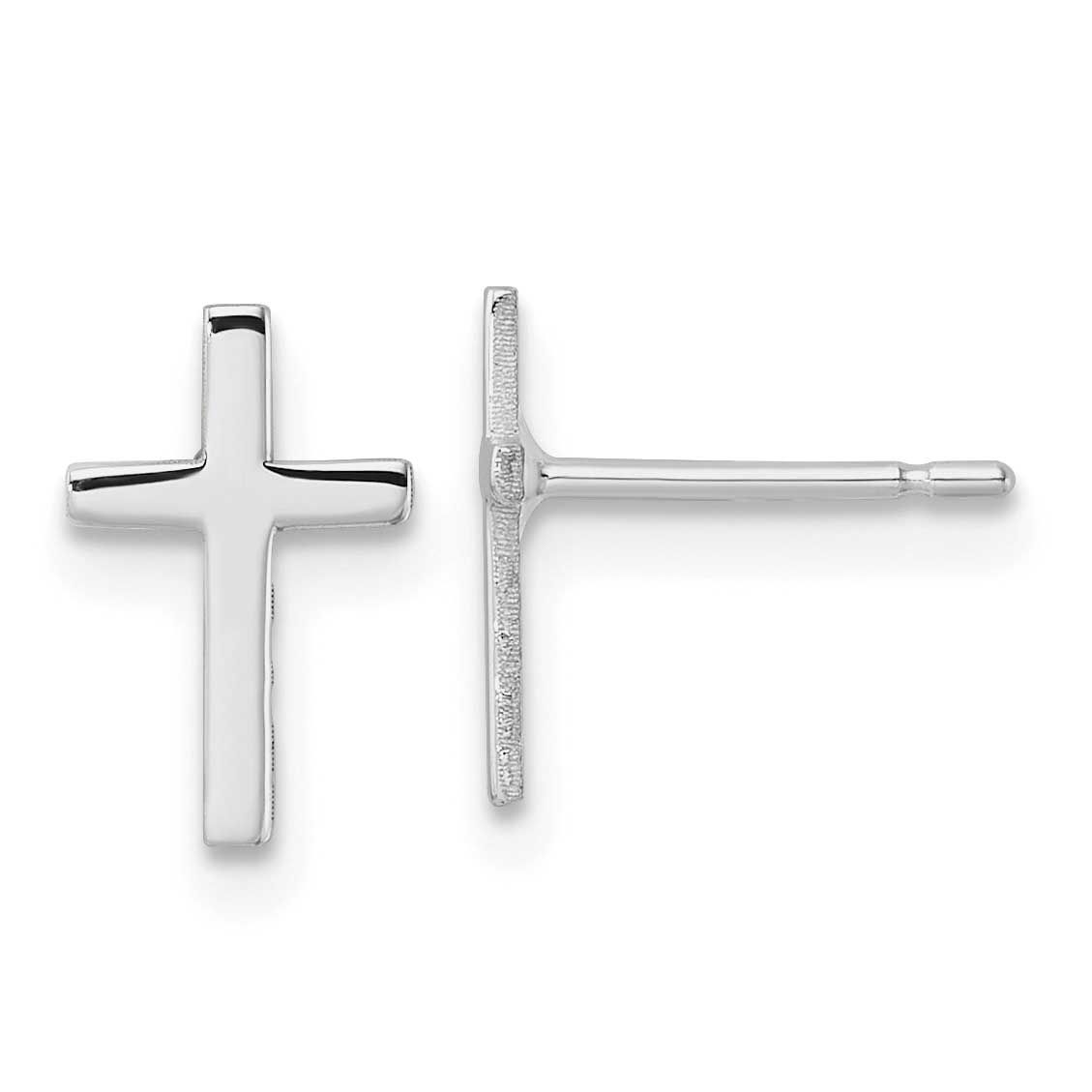 Polished Cross Earrings 10k White Gold, MPN: 10REL172W, UPC: