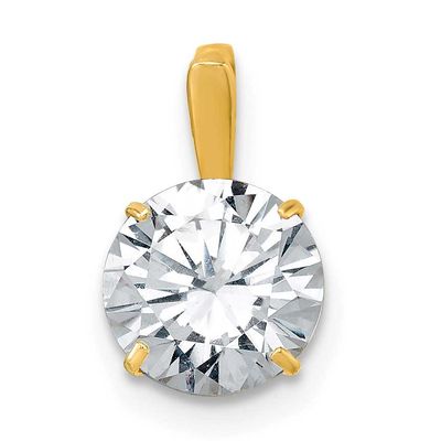 8mm CZ Round Solitaire Pendant 10k Gold Polished, MPN: 10C4977, UPC: