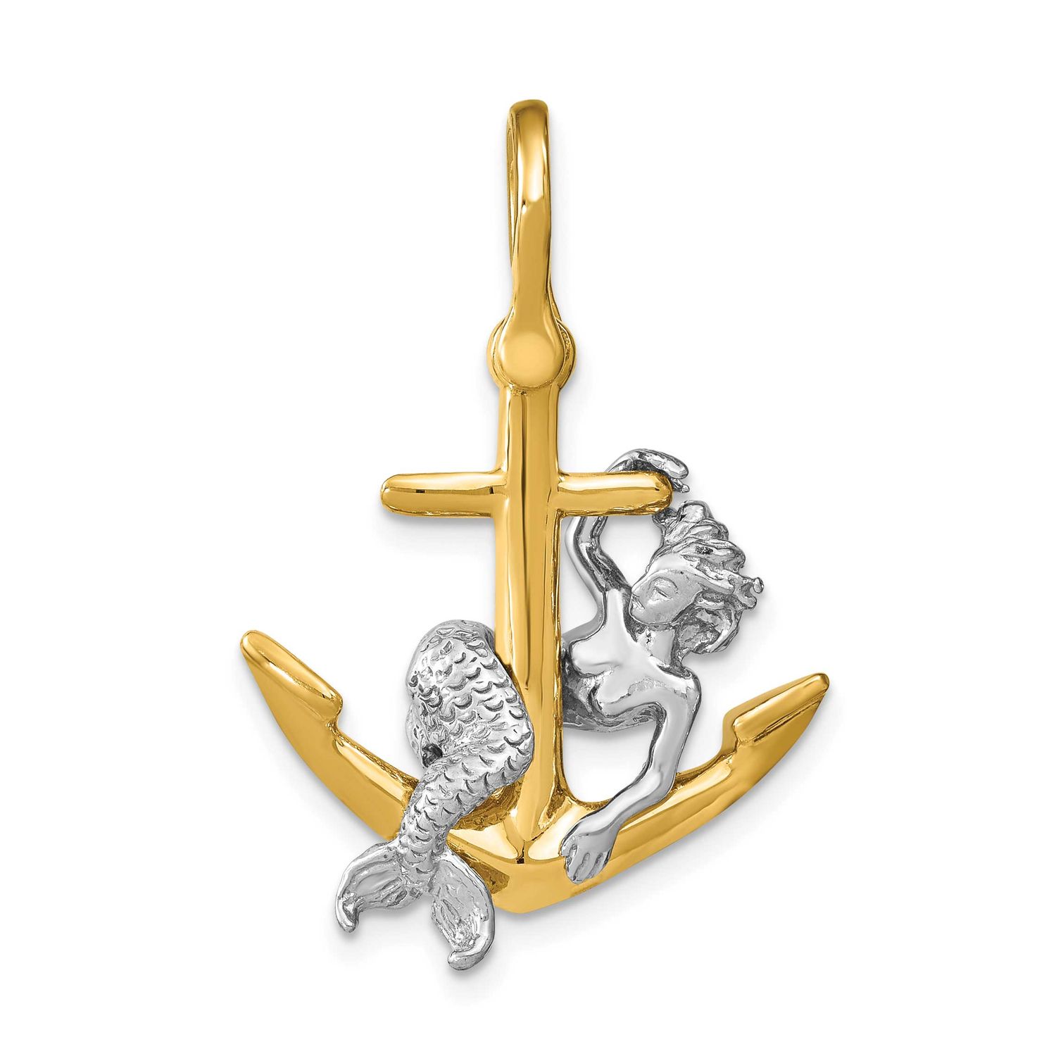 3-D Anchor and Mermaid Charm 14k Two Tone Gold, MPN: K8993, UPC: 637218021642