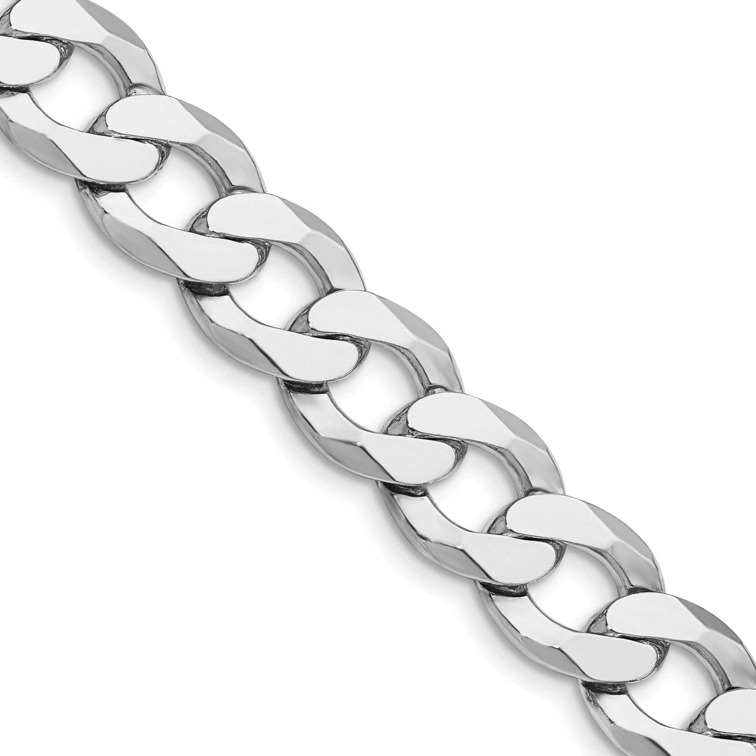 11.75mm Flat Curb Chain 22 Inch Sterling Silver Rhodium-Plated, MPN: QLB300R-22, UPC: