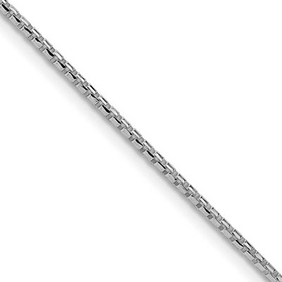 1.5mm Diamond-Cut Round Box Chain 30 Inch Sterling Silver Rhodium-Plated, MPN: QVX028R-30, UPC: