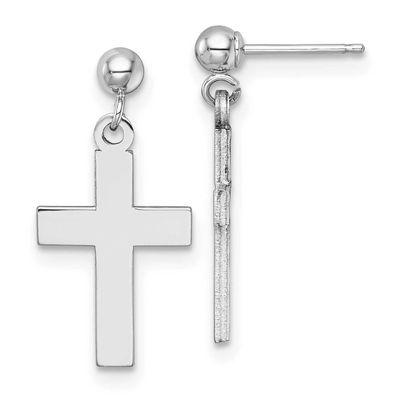 Polished Cross Earrings 14k White Gold, MPN: K9990W, UPC: