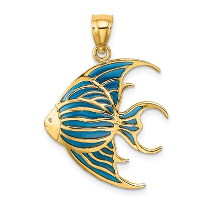Blue Enameled Angelfish Charm 14k Gold, MPN: K8620, UPC: 637218144082