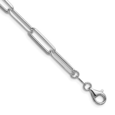 5.5mm Diamond-cut Paperclip Chain 18 Inch Sterling Silver Rhodium-Plated, MPN: QDPC150R-18, UPC: