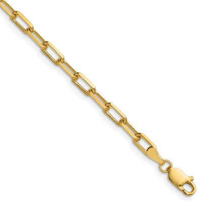 3.5mm Solid Beveled Paperclip Chain 18 Inch 14k Gold, MPN: PEN344-18, UPC:
