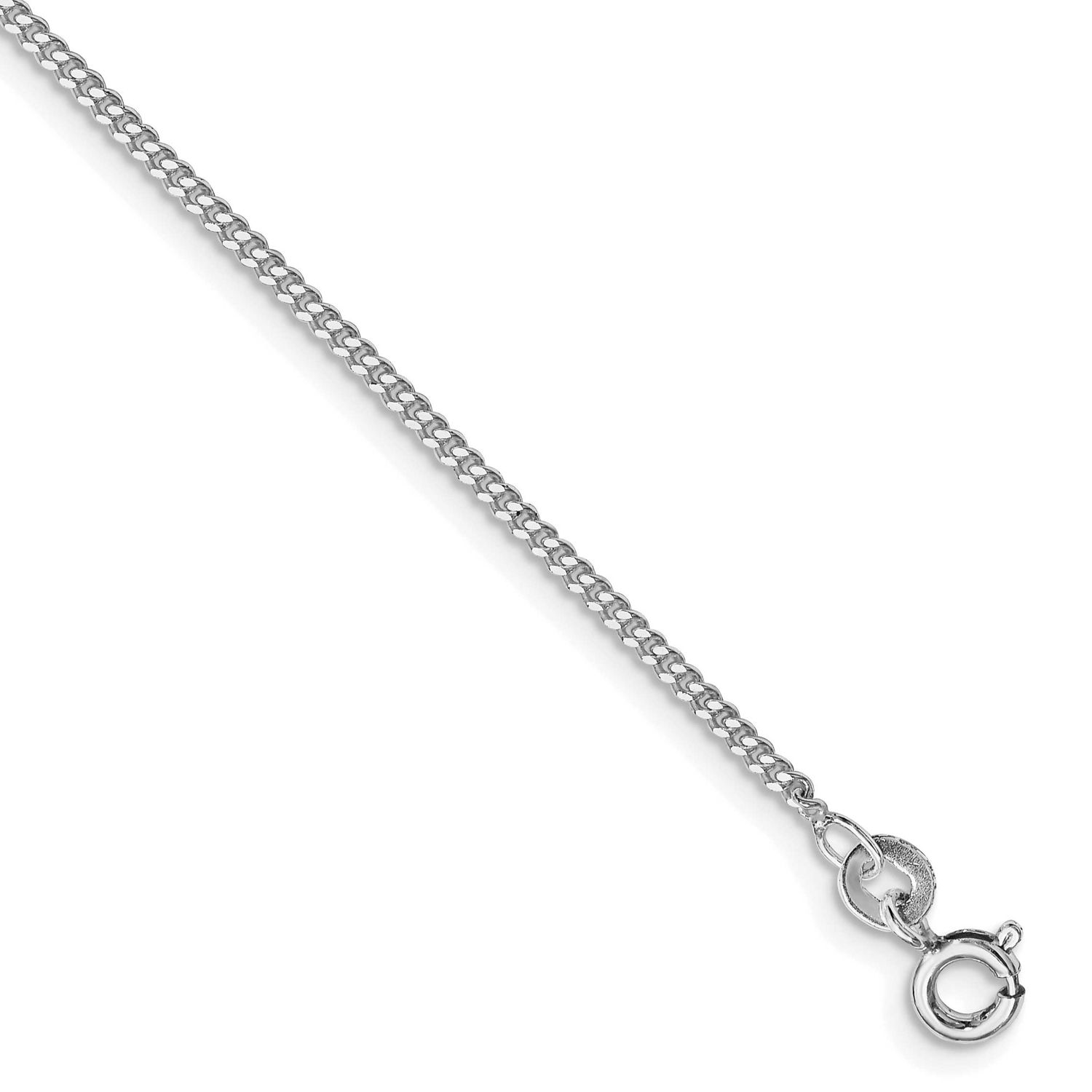 1.5mm Curb Chain 8 Inch Sterling Silver Rhodium-Plated, MPN: QCB045R-8, UPC: