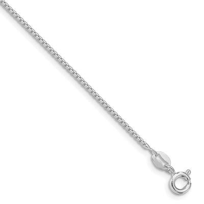 1.25mm 8 Sided Diamond-Cut Box Chain 16 Inch Sterling Silver Rhodium-Plated, MPN: QBR024R-16, UPC: