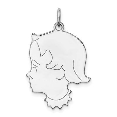 Engraveable Girl Disc Charm Polish On Front/Back Sterling Silver, MPN: QM367/35P, UPC: