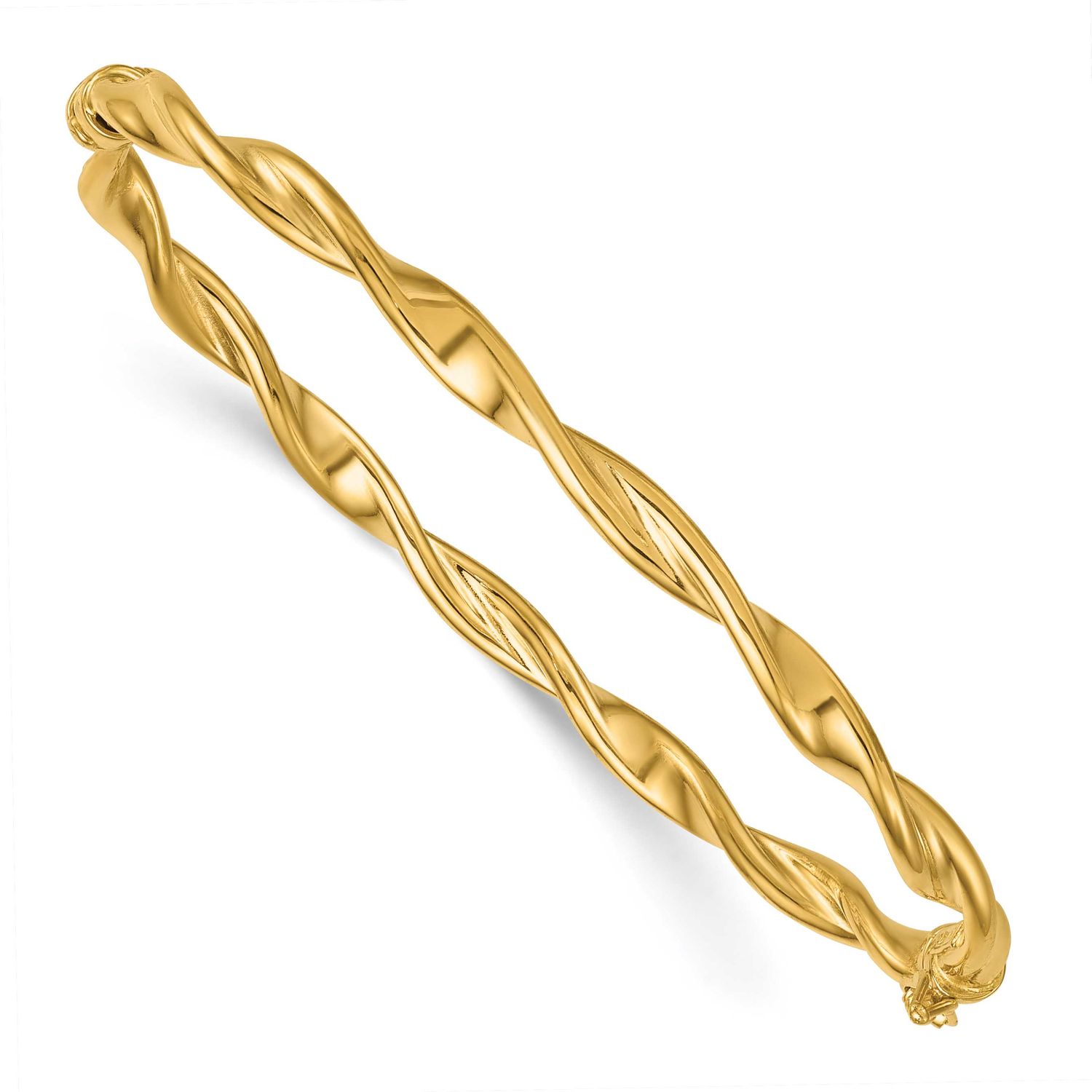 Twisted Hinged Bangle 10k Gold Polished, MPN: 10DB744, UPC:
