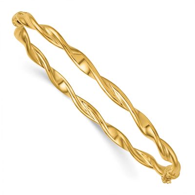 Twisted Hinged Bangle 10k Gold Polished, MPN: 10DB744, UPC: