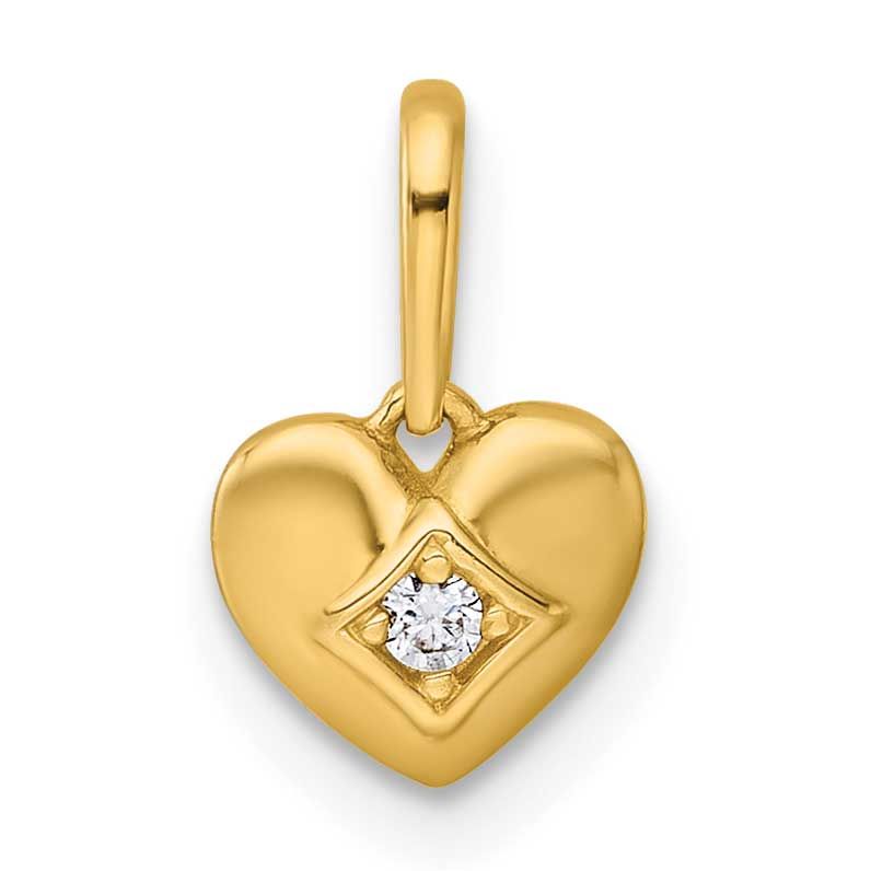 Madi K Polished CZ Heart Pendant 14k Gold, MPN: GK1194, UPC: