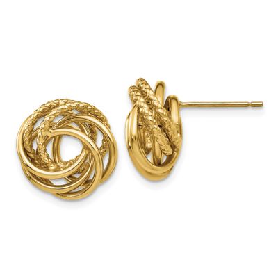 Love Knot Earrings 14k Gold, MPN: E695, UPC: 886774095356