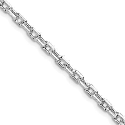 3.95mm Beveled Oval Cable Chain 20 Inch Sterling Silver Rhodium-Plated, MPN: QCA120R-20, UPC: