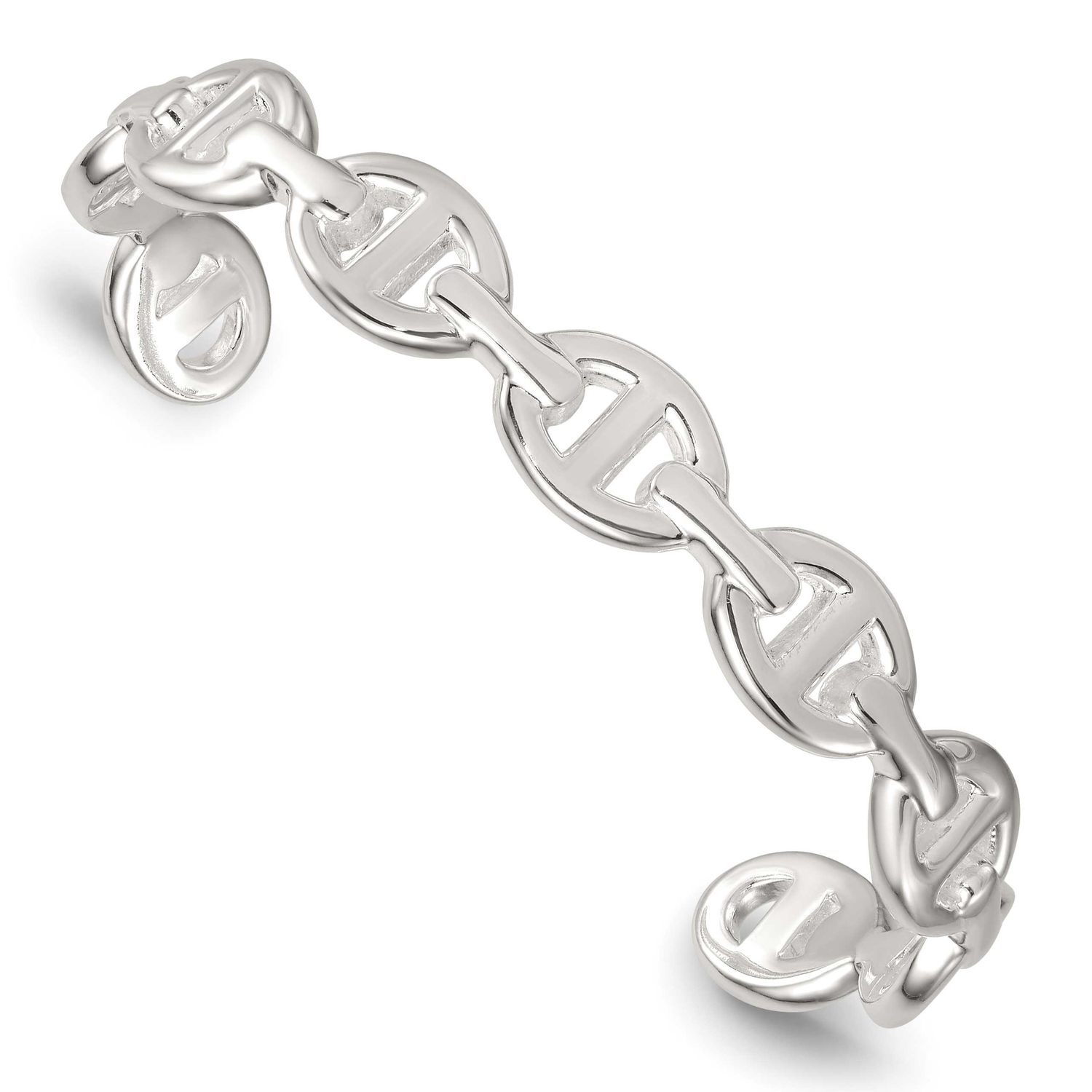 Anchor / Mariner Link Cuff Bangle Sterling Silver Polished, MPN: QB1582, UPC: