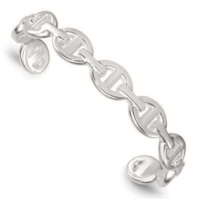 Anchor / Mariner Link Cuff Bangle Sterling Silver Polished, MPN: QB1582, UPC: