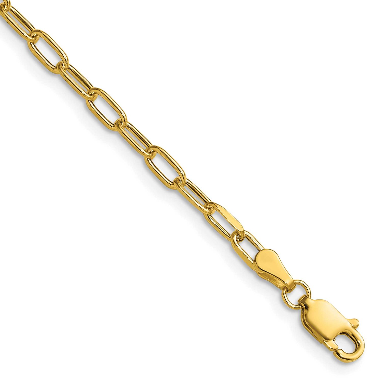 3.0mm Semi-Solid Beveled Paperclip Chain 7 Inch 14k Gold, MPN: BC207-7, UPC: