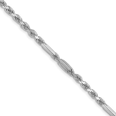 3.0mm Diamond-cut Milano Rope Chain 22 Inch 14k White Gold, MPN: WMIL060-22, UPC: