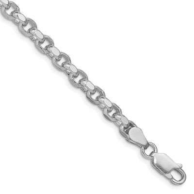4mm Diamond-Cut Rolo Chain 8 Inch Sterling Silver Rhodium-Plated, MPN: QFC50R-8, UPC: