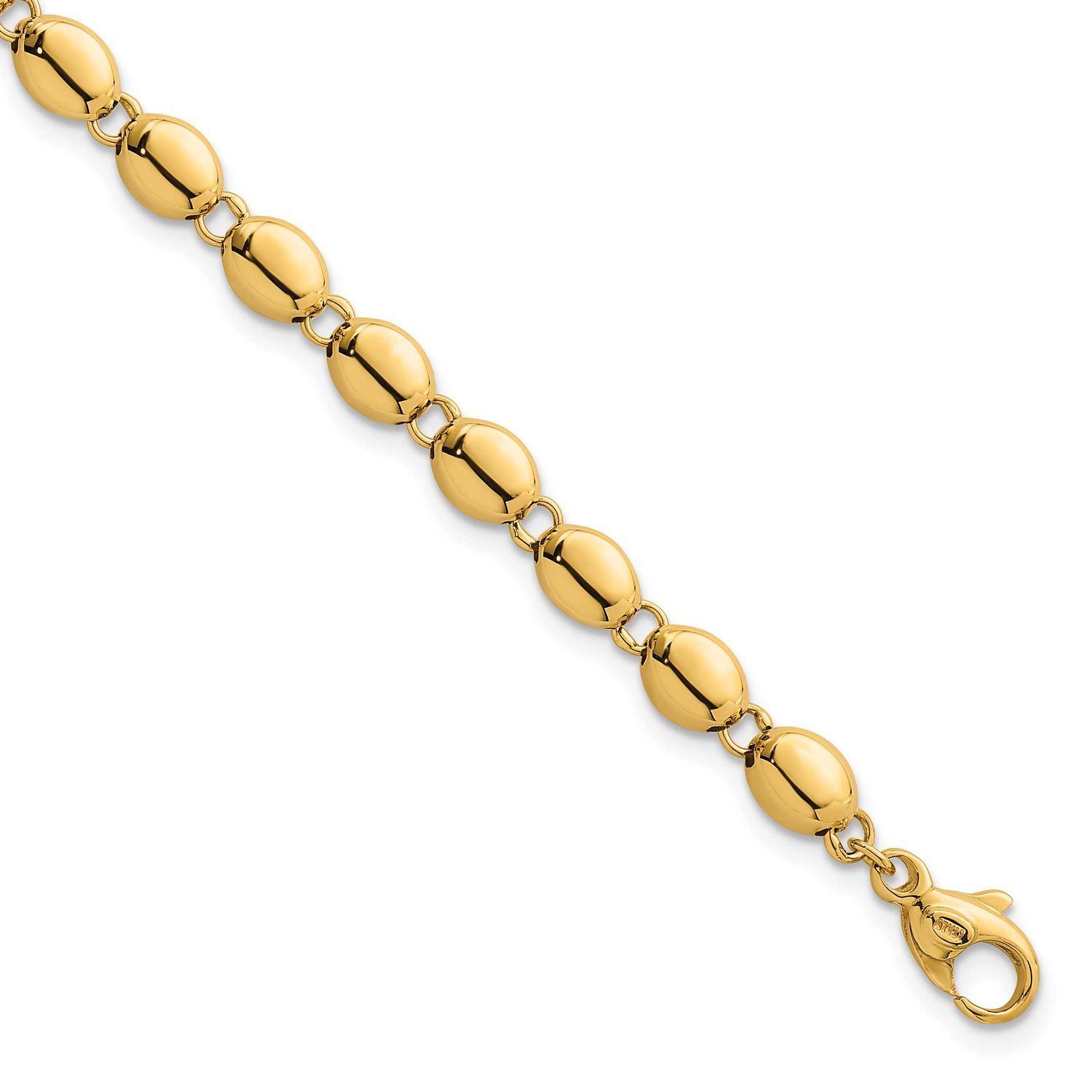 Fancy Beaded Link 5.25mm Bracelet 14k Gold Polished, MPN: SF3271-7.25, UPC: