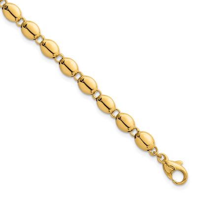 Fancy Beaded Link 5.25mm Bracelet 14k Gold Polished, MPN: SF3271-7.25, UPC: