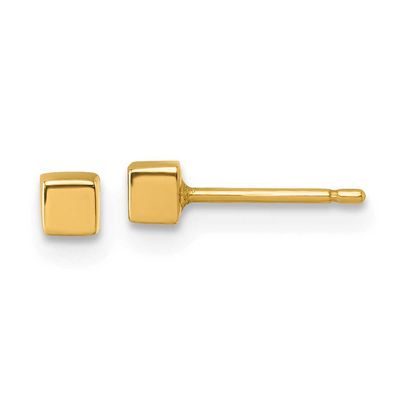3mm Cube Post Earrings 14k Gold Polished, MPN: SE3077, UPC: