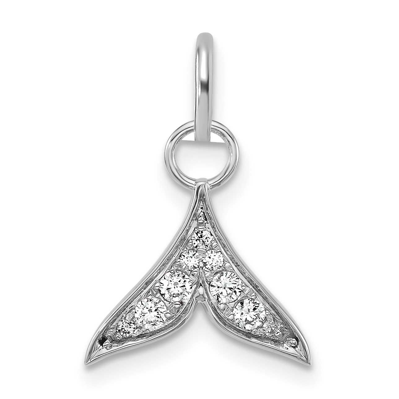 Polished Diamond Whale Tail Charm 14k White Gold, MPN: PM10766-010-WAA, UPC: