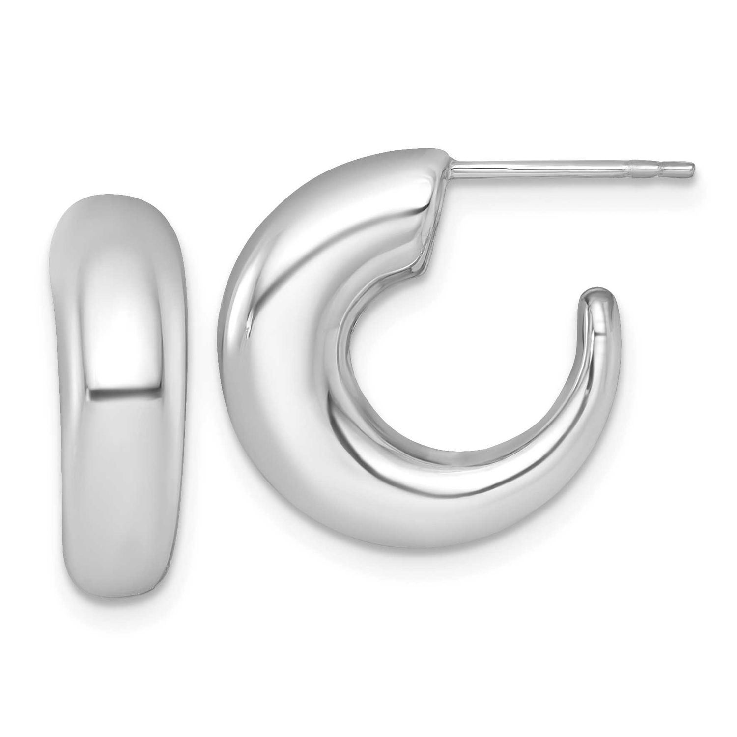 Polished Hoop Post Earrings 14k White Gold, MPN: TF2556W, UPC: