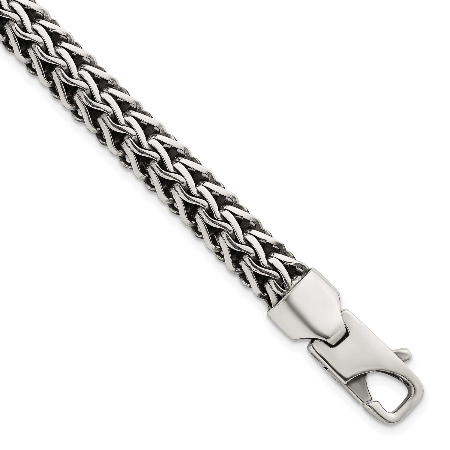 Polished 8.25mm 7.75 Inch Bracelet Sterling Silver Antiqued, MPN: QG6781-7.75, UPC: