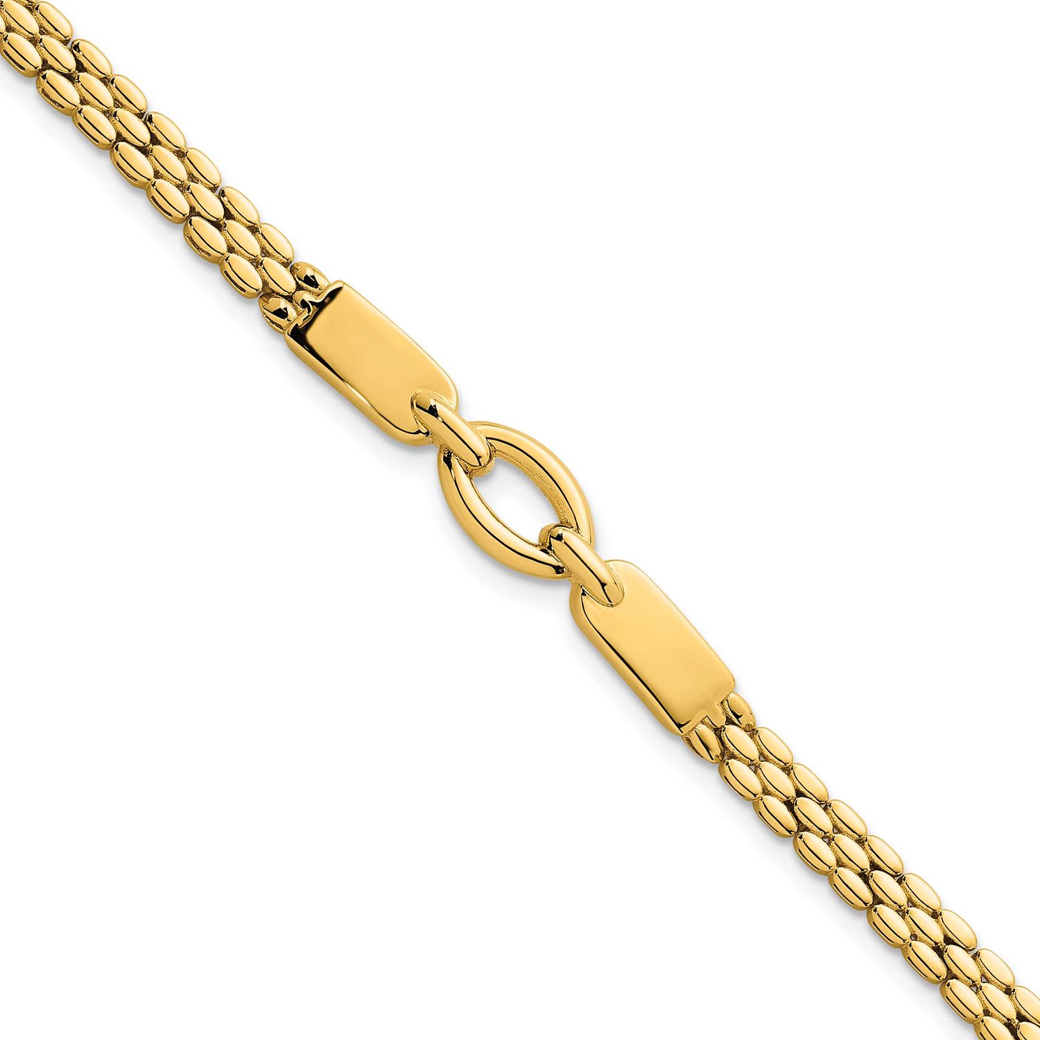 Fancy Link 7.5 Inch Bracelet 14k Gold Polished, MPN: SF3166-7.5, UPC: