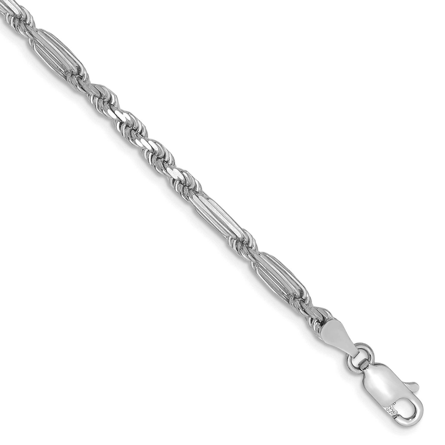 3.0mm Diamond-cut Milano Rope Chain 7 Inch 14k White Gold, MPN: WMIL060-7, UPC:
