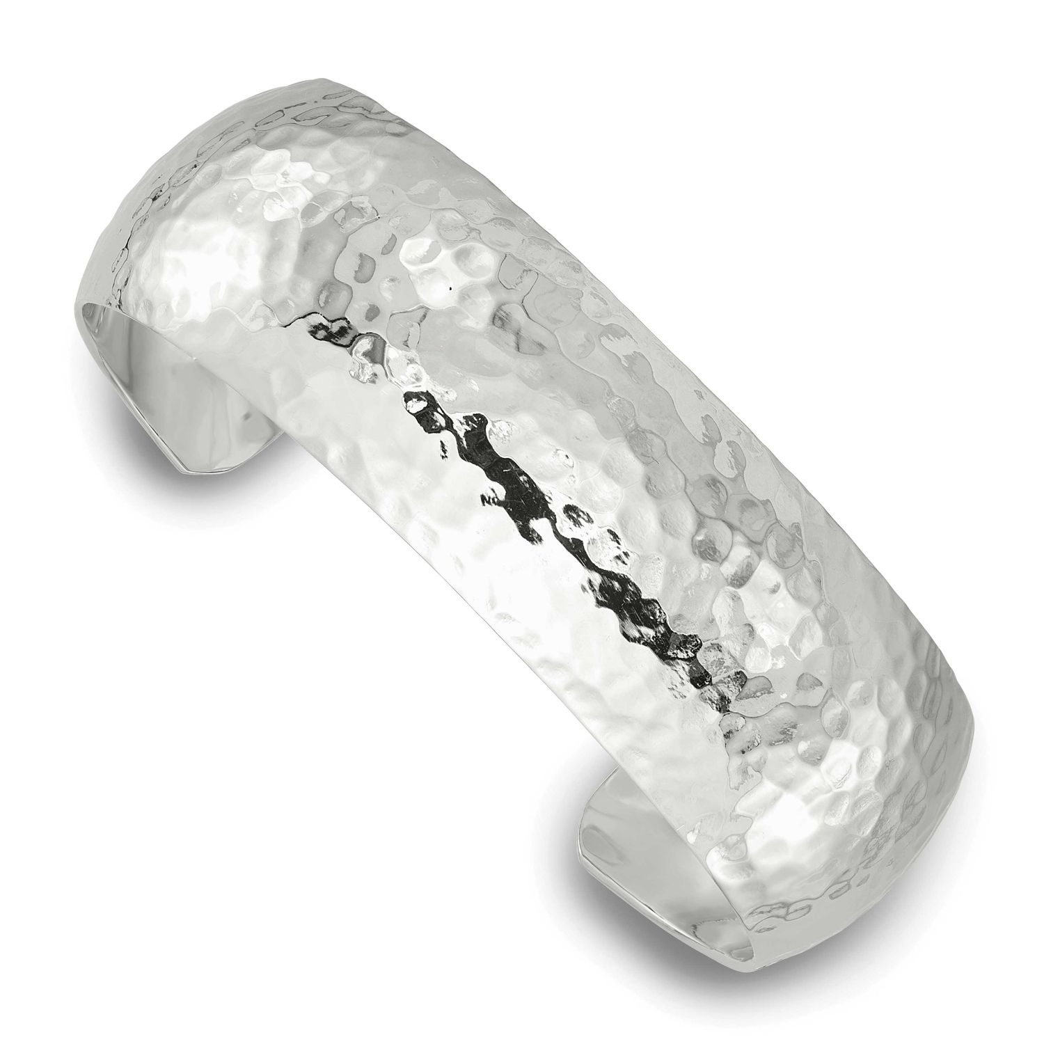 20mm Domed Hammered Cuff Bangle Sterling Silver, MPN: QB1571, UPC: