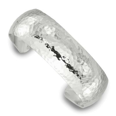 20mm Domed Hammered Cuff Bangle Sterling Silver, MPN: QB1571, UPC: