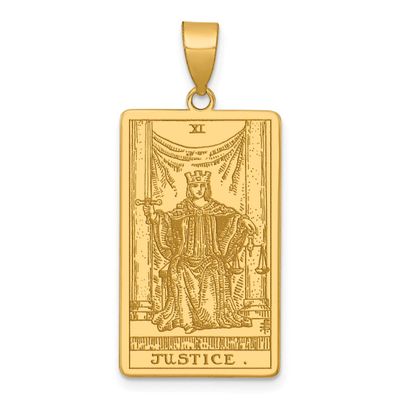 Justice Tarot Card Pendant 14k Gold, MPN: XM721, UPC: