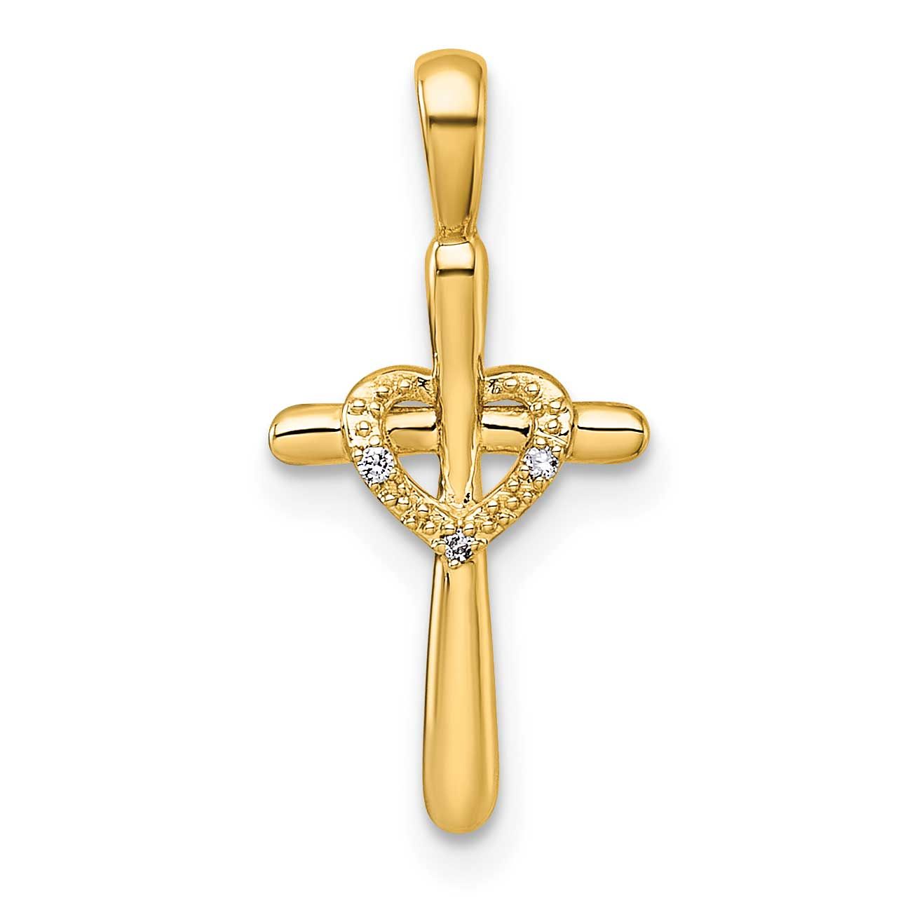 Diamond Cross with Heart Pendant 14k Gold, MPN: PM4992-001-YA, UPC: