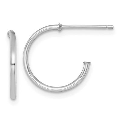 1.2 x 14mm Polished Post Hoop Earrings 14k White Gold, MPN: TF2480W, UPC: