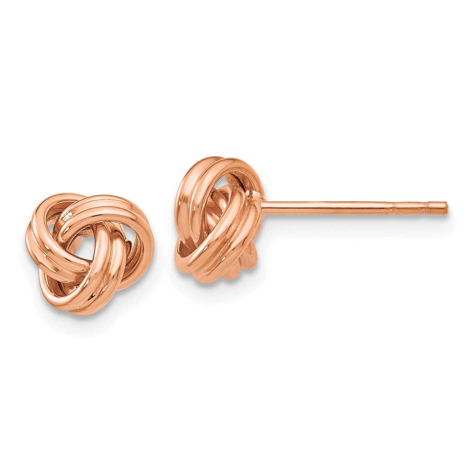 Rose Gold Polished Love Knot Post Earrings 10k Gold, MPN: 10TM705R, UPC: