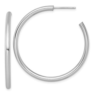 2.5 x 40mm Polished Post Hoop Earrings 14k White Gold, MPN: TF2522W, UPC: