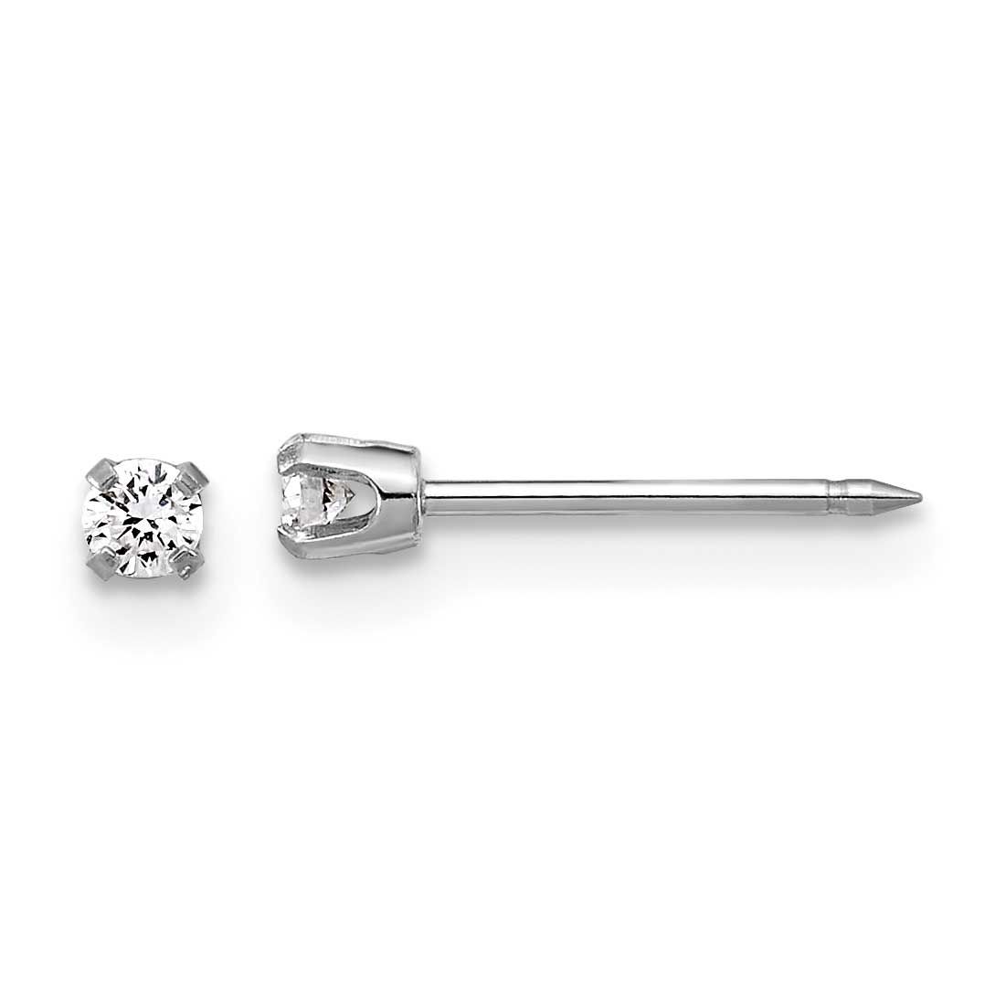 Inverness 2.4mm .10Ct Lab Grown Diamond Short Post Earrings 14k White Gold, MPN: 1013E/1-SP, UPC: