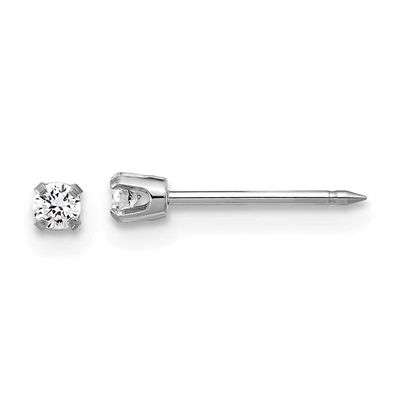 Inverness 2.4mm .10Ct Lab Grown Diamond Short Post Earrings 14k White Gold, MPN: 1013E/1-SP, UPC: