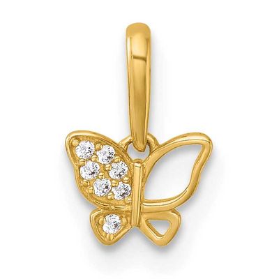 Madi K Polished CZ Butterfly Pendant 14k Gold, MPN: GK1199, UPC: