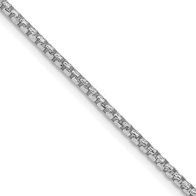 2mm Diamond-Cut Round Box Chain 26 Inch Sterling Silver Rhodium-Plated, MPN: QVX040R-26, UPC: