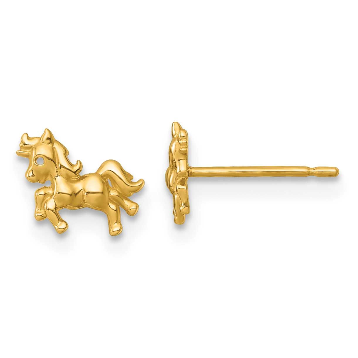 Madi K Polished Unicorn Post Earrings 14k Gold, MPN: GK1225, UPC: